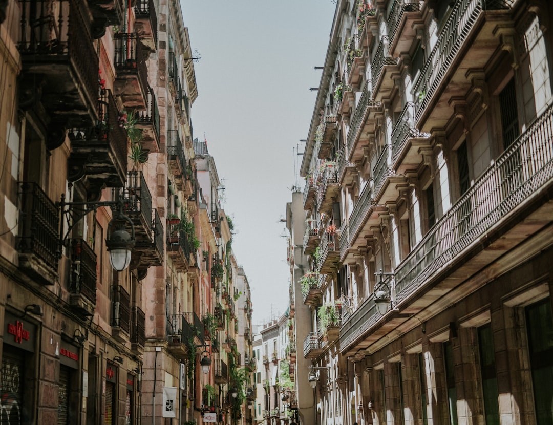 Calle estrecha de Barcelona con edificios antiguos y balcones con plantas, ideal para evaluar un piso a reformar con Reformatta