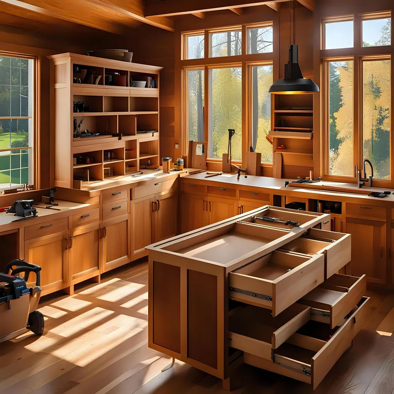Mobiliario de madera a medida en un interior